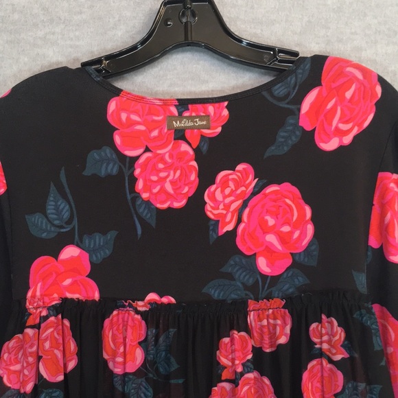 MATILDA JANE Stretch Jersey Knit Wrinkle Resistant Floral Print Oversized Top - Picture 10 of 16